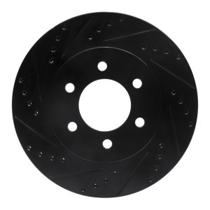 Ford Expedition Brake Rotor (1) - Front Left - R1 Concepts - Drilled & Slotted - Black - `02-`06
